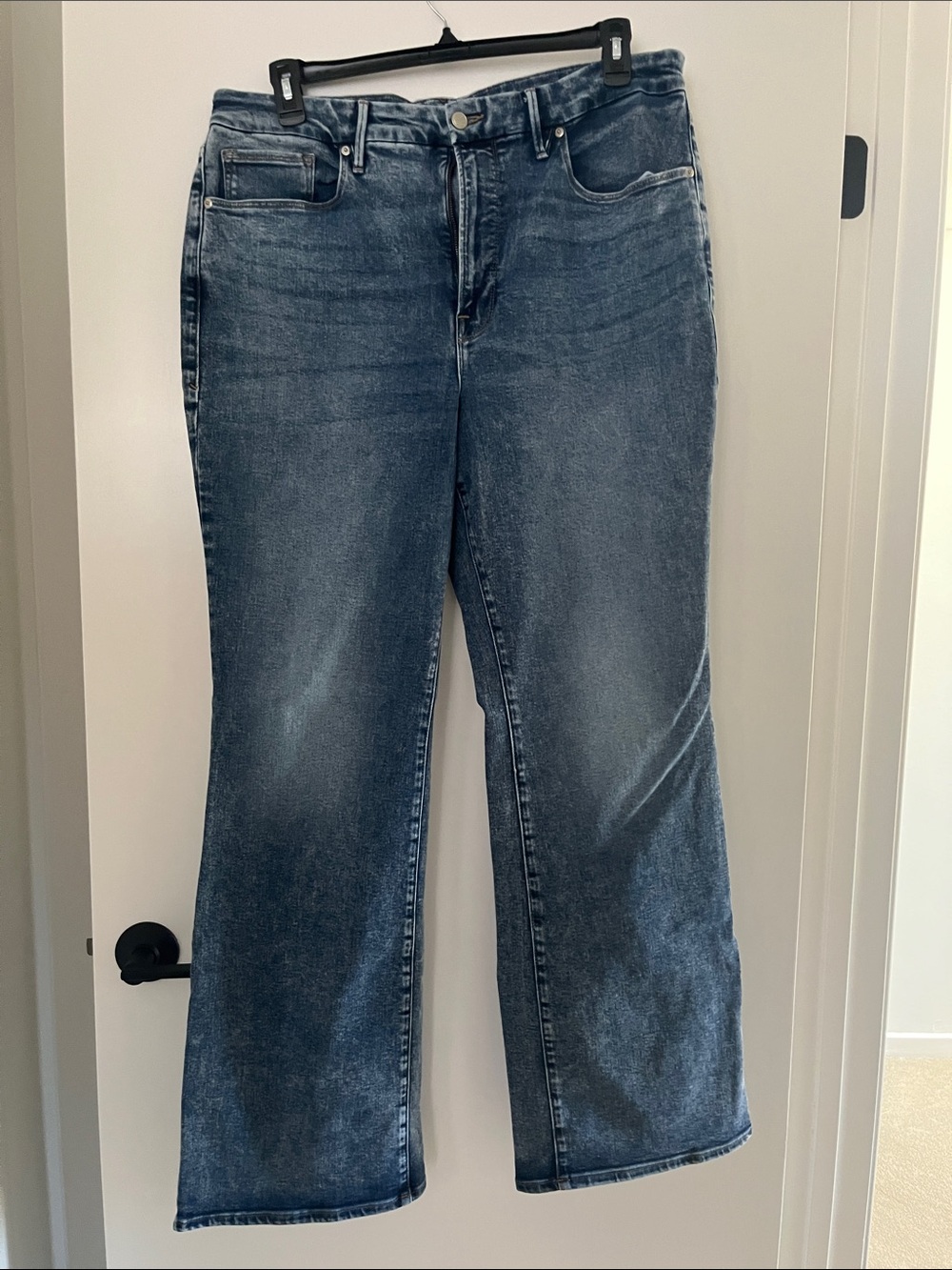 Good American Dark Blue Wide-Leg Jeans